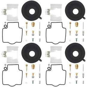 4-Pack Carburetor Repair Kits Diaphragm Float Replacement for Kawasaki ZX600 ZX6R ZZR600 1990-1995 Zx-6 1990-2005