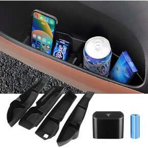 Car Door Side Storage Box and Trash Can for 2023-2025 Mercedes Benz GLC300 Accessories Front Rear Door Insert Tray Organizer Door Slot Storage Protector Garbage Bin with Trash Bags 6PCS