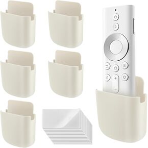 Kakalote 6pcs Storage Holder Wall Mount, Remote Control Organizers Self-Adhesive Remote Control Holder TV Remote Control Caddy Wall Holder Storage with Slots(White)