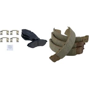 TRQ Brake Pads Ceramic متوافقة مع 2004-2011 Chevrolet Aveo 2007-2011 AVEO5 2013-2015 Spark 2009 Pontiac G3