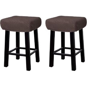 uxcell 2pcs Stool Covers Rectangle, Bar Stool Covers Saddle Seat Cover for Wooden Metal Bench Chair Dark Brown