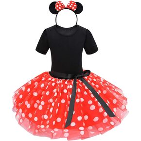 Kid Girls Polka Dots Princess Dress Toddler Ballet Dresses with Headband
