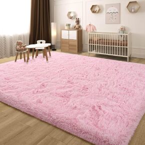 Fluffy Soft Dark Green Rugs for Bedroom Living Room, 4x6 Plush High Pile Deep Green Shaggy Carpet for Classroom Kids Boys Playroom Toddler Nursery Dorm Home Decor, Modern Indoor Non Slip Rug