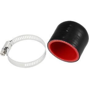 1 Pcs 30mm Length 38mm/1.50" ID Black Red Car Silicone Rubber Hose End Cap with Clamps Silicone Reinforced Blanking Cap for Bypass Tube Universal Auto Replacement Parts