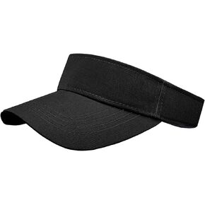 1 Piece of Black Sun Visor Hat Adjustable Sport Visors for Women and Men (One Size)