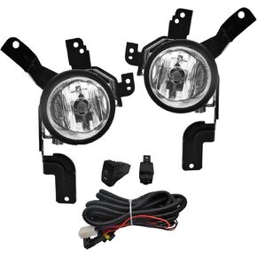 Fog Lights Compatible With 2007 2008 2009 Honda CRV Front Bumper Lamps with Harness and Switch Kit H11 12V 55W Bulbs Clear Lens 1 Pair of Fog Lights