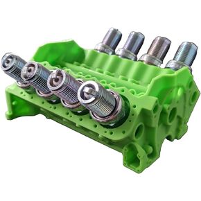 V8 Spark Plug Holder - 3D Printed Stand/Organizer for Automotive Enthusiasts, Available in Red, Green, Blue. Makes a Great Gift! (Green)