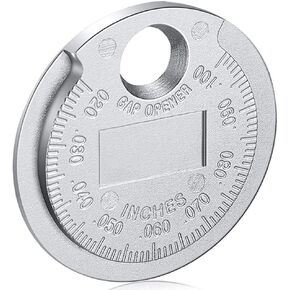 Spark Plug Space Tool Gapper Gauge- Wire Spark Plug Space Measuring Tool Scaled from .020Inch to .100Inch, Silver