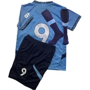 2024/2025 Manchester 9 Football Soccer Jersey Shorts Socks Set For Kids Boys Girls Youth Sizes