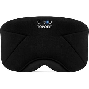 Sleep Mask with Headphones Bluetooth 5.4, TOPOINT Blackout Eye Mask for Sleeping Headphones Earphones with Soft Bamboo Cotton Cooling Breathable, HD Stereo Speaker for Side Sleepers Women Men Travel
