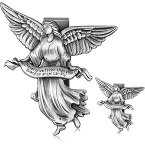 Tallew 4 PCS Guardian Angel Clips للسيارات ، لا تقود هدايا السائقين الجديدة أبدًا أسرع من ملاكاتك الوصي ، in Kuwait