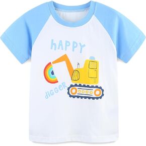 أميان Toddler Thirts Boys Short Sleeve Tees Cotton Cutton Graphic Crewneck Summer Top for Kids 2-6y