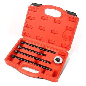 DNA MOTORING Long Reach Harmonic Balancer Install Kit, 5pc Crankshaft Pulley Removal Tool Pulley Puller Set with 4 Adapters & Nut Bearing, TOOLS-00605