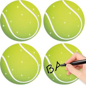 Glitter Tennis Cutouts- 100Pcs Sport Ball Cut Outs Bulletin Board Tennis Ball Shape DIY Paper Cuts Party Decorations for Kids Teenagers Men Sports Birthday Baby Shower Party Favor Home Game Day Decors