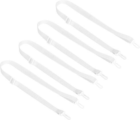 PATIKIL 125cm x 2cm Replacement Shoulder Strap, 4 Pack Adjustable Swivel Clips Hook Buckle Slide Crossbody Bag Belt for Water Bottle Carrier Sling Bag, White in Saudi Arabia