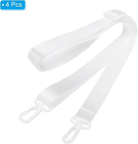 PATIKIL 125cm x 2cm Replacement Shoulder Strap, 4 Pack Adjustable Swivel Clips Hook Buckle Slide Crossbody Bag Belt for Water Bottle Carrier Sling Bag, White in Saudi Arabia
