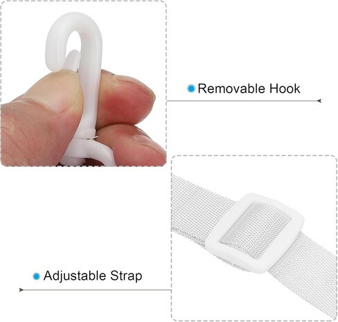 PATIKIL 125cm x 2cm Replacement Shoulder Strap, 4 Pack Adjustable Swivel Clips Hook Buckle Slide Crossbody Bag Belt for Water Bottle Carrier Sling Bag, White in Saudi Arabia
