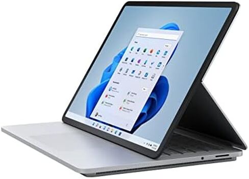 Microsoft Surface Laptop Studio, 14.4" Rotating Touchscreen Display, Intel Core H35 i7-11370H, 16GB RAM 512GB SSD NVIDIA GFORCE RTX 3050 Ti GPU 4GB-GDDR6 Graphics, Windows 11 Home, Platinum (Renewed) in Saudi Arabia