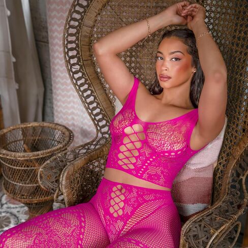 Leg Avenue womens 2 Pc Net and Lace Off-the-shoulder Crop Top and Footless Tights in Saudi Arabia