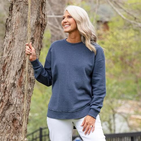 Melange Poncho Fleece: Long Sleeve Crew Neck Hi-Lo Round Bottom in Saudi Arabia