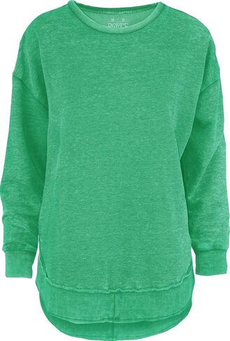 Melange Poncho Fleece: Long Sleeve Crew Neck Hi-Lo Round Bottom in Saudi Arabia