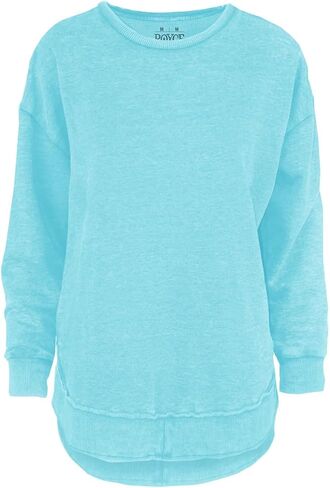 Melange Poncho Fleece: Long Sleeve Crew Neck Hi-Lo Round Bottom in Saudi Arabia