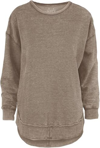 Melange Poncho Fleece: Long Sleeve Crew Neck Hi-Lo Round Bottom in Saudi Arabia