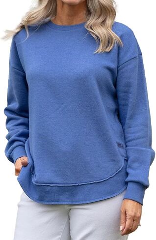 Melange Poncho Fleece: Long Sleeve Crew Neck Hi-Lo Round Bottom in Saudi Arabia