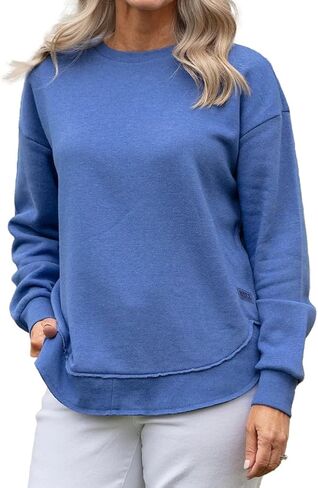 Melange Poncho Fleece: Long Sleeve Crew Neck Hi-Lo Round Bottom in Saudi Arabia