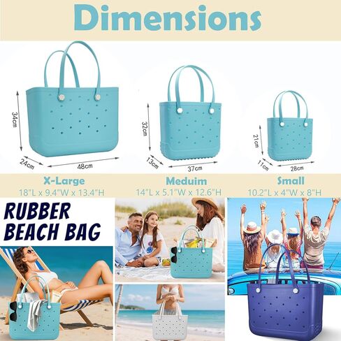 Rubber Beach Bag, Waterproof Travel Tote bag for Women Outdoor Summer Beach Tote Washable Bag Open Handbag for Daily in Saudi Arabia