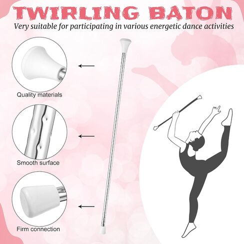 HyDren Twirling Baton Unisex Kids' Gymnastics Dance Baton Metal Baton Marching Band Baton Parade Baton Stick for Talent Shows, Artistic Dancing, Baton Twirling (26 Inch) in Kuwait