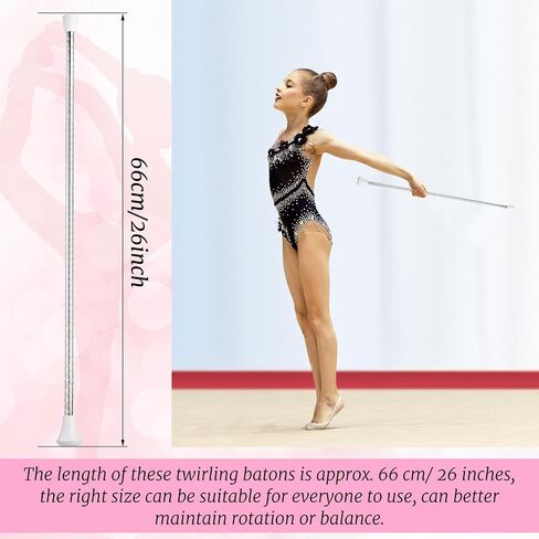 HyDren Twirling Baton Unisex Kids' Gymnastics Dance Baton Metal Baton Marching Band Baton Parade Baton Stick for Talent Shows, Artistic Dancing, Baton Twirling (26 Inch) in Kuwait