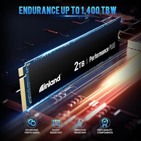 INLAND 1TB Gaming Performance Plus NVMe Internal Gaming SSD Solid State Drive with Heatsink Optimized for PS5 - Gen4 PCIe, M.2 2280, DRAM Cache, 176-Layer TLC 3D NAND Flash, Up to 7000MB/s in Kuwait