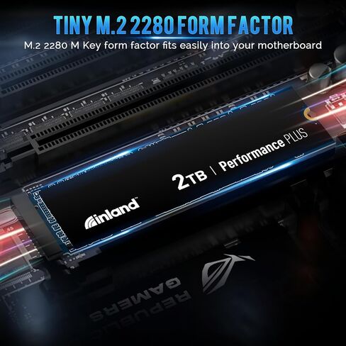 INLAND 1TB Gaming Performance Plus NVMe Internal Gaming SSD Solid State Drive with Heatsink Optimized for PS5 - Gen4 PCIe, M.2 2280, DRAM Cache, 176-Layer TLC 3D NAND Flash, Up to 7000MB/s in Kuwait