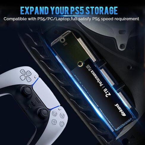 INLAND 1TB Gaming Performance Plus NVMe Internal Gaming SSD Solid State Drive with Heatsink Optimized for PS5 - Gen4 PCIe, M.2 2280, DRAM Cache, 176-Layer TLC 3D NAND Flash, Up to 7000MB/s in Kuwait