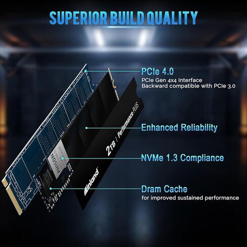 INLAND 1TB Gaming Performance Plus NVMe Internal Gaming SSD Solid State Drive with Heatsink Optimized for PS5 - Gen4 PCIe, M.2 2280, DRAM Cache, 176-Layer TLC 3D NAND Flash, Up to 7000MB/s in Kuwait