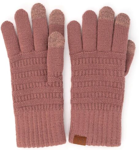 Funky Junque Winter Gloves Warm Touchscreen Tight Garter Knit Slim Smart Tip Gloves in Saudi Arabia