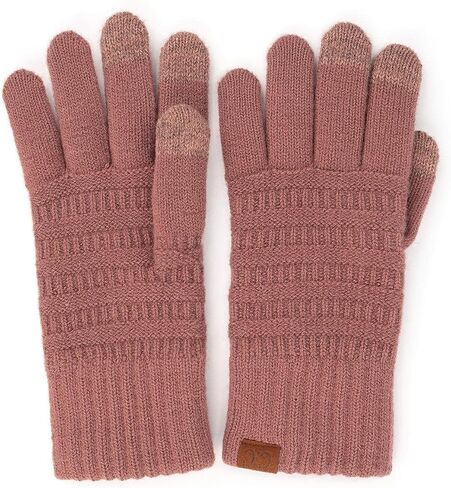 Funky Junque Winter Gloves Warm Touchscreen Tight Garter Knit Slim Smart Tip Gloves in Saudi Arabia