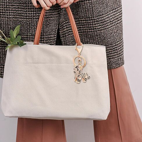 Tiger Keychain للنساء - سحر محفظة براقة مع سبيكة وحجر الراين - ملحق سلسلة مفاتيح أنيقة لعيد الميلاد in Kuwait