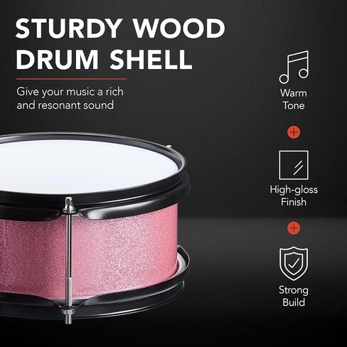 Best Choice Products Kids Drum Set 3-Piece Beginner Drum Set Junior Drum Set, w/Throne Stool, Cymbal, Drum Sticks, Bass Drum Pedal, 2 Toms - Blue in Saudi Arabia