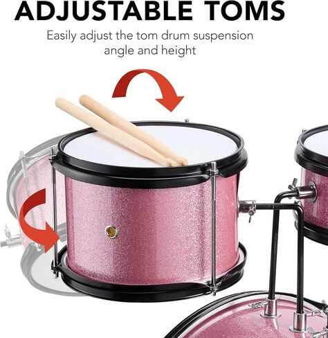 Best Choice Products Kids Drum Set 3-Piece Beginner Drum Set Junior Drum Set, w/Throne Stool, Cymbal, Drum Sticks, Bass Drum Pedal, 2 Toms - Blue in Saudi Arabia