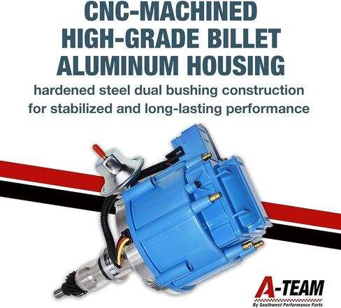 أداء الفريق - موزع HEI الكامل مستقيم 6 أسطوانات 240 و300 ملف 65K - متوافق مع Ford F100 F150 F250 E100 E150 غطاء أزرق للتثبيت بسلك واحد in Kuwait