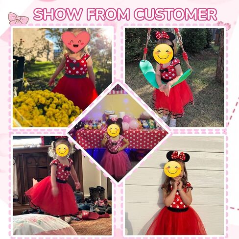 Kid Girls Polka Dots Princess Dress Toddler Ballet Dresses with Headband in Kuwait