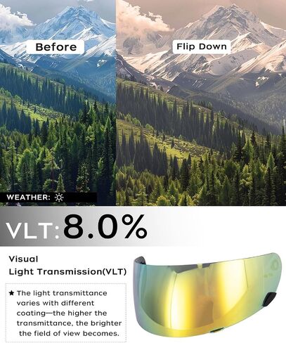 استبدال Soman Cayman Helment Helment Visor ، تصفيات Tructed Shield Visor متوافق مع حماية UV النجمة المؤهلة RS-1 RS-1 (الدخان العميق) in Kuwait