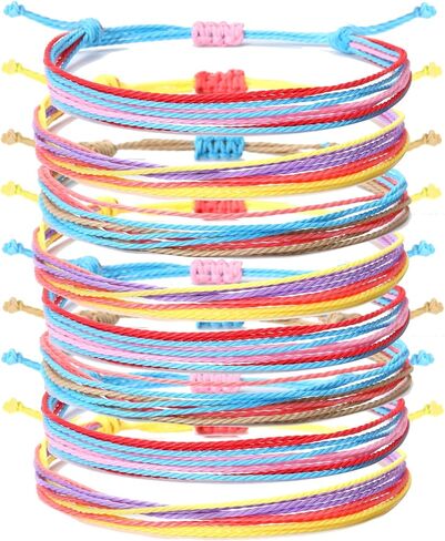 Stealth stone 8 Pcs Handmade Braided Bracelet,Boho Surfer Bracelet Anklet, Adjustable Beaded Anklets, Anklet Summer String Rope Ankle, Bracelets Waterproof Surfer Beach Bracelet Jewelry for Women Men in Saudi Arabia