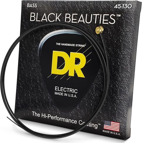 DR Strings BLACK BEAUTIES Black Coated 5-String Bass Strings Medium (45-130) in Saudi Arabia