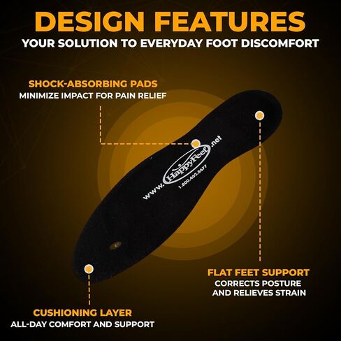 Happy Feet Plantar Fasciitis Flat Feet Orthotic High Arch Support Gel Insert Shoe Insoles for Mens and Womens in Saudi Arabia