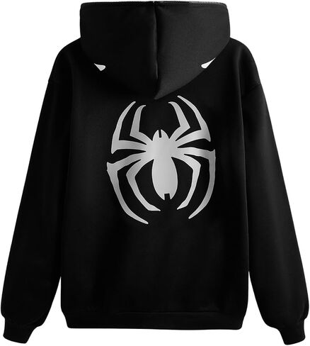 Men's Y2K Graphic Zip Up Hoodies Spiderweb Long Sleeve Hooded Sweatshirts Pullover Streetwear in Saudi Arabia