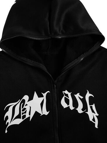 Men's Y2K Graphic Zip Up Hoodies Spiderweb Long Sleeve Hooded Sweatshirts Pullover Streetwear in Saudi Arabia
