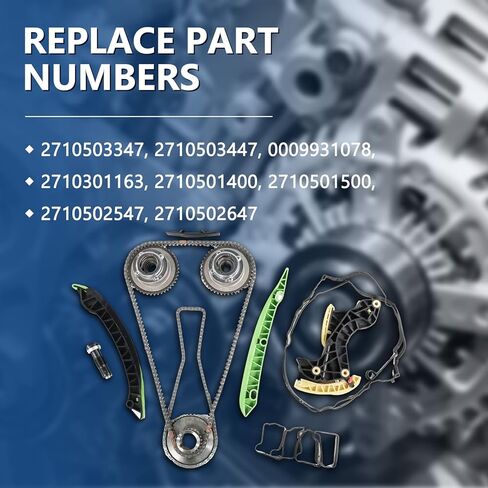 0009931078 Engine Timing Chain Kit with Intake Exhaust VVT Cam Sprockets Fits for 2012-2014 C250 E250 SLK200 1.8L, Fits for 2010 C200 1.8L, Replace OE 0009931078 2710501400 2710501500 in Saudi Arabia